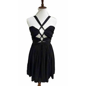 THE JETSET DIARIES Black Short Lived Halter Cut out Dress Size M